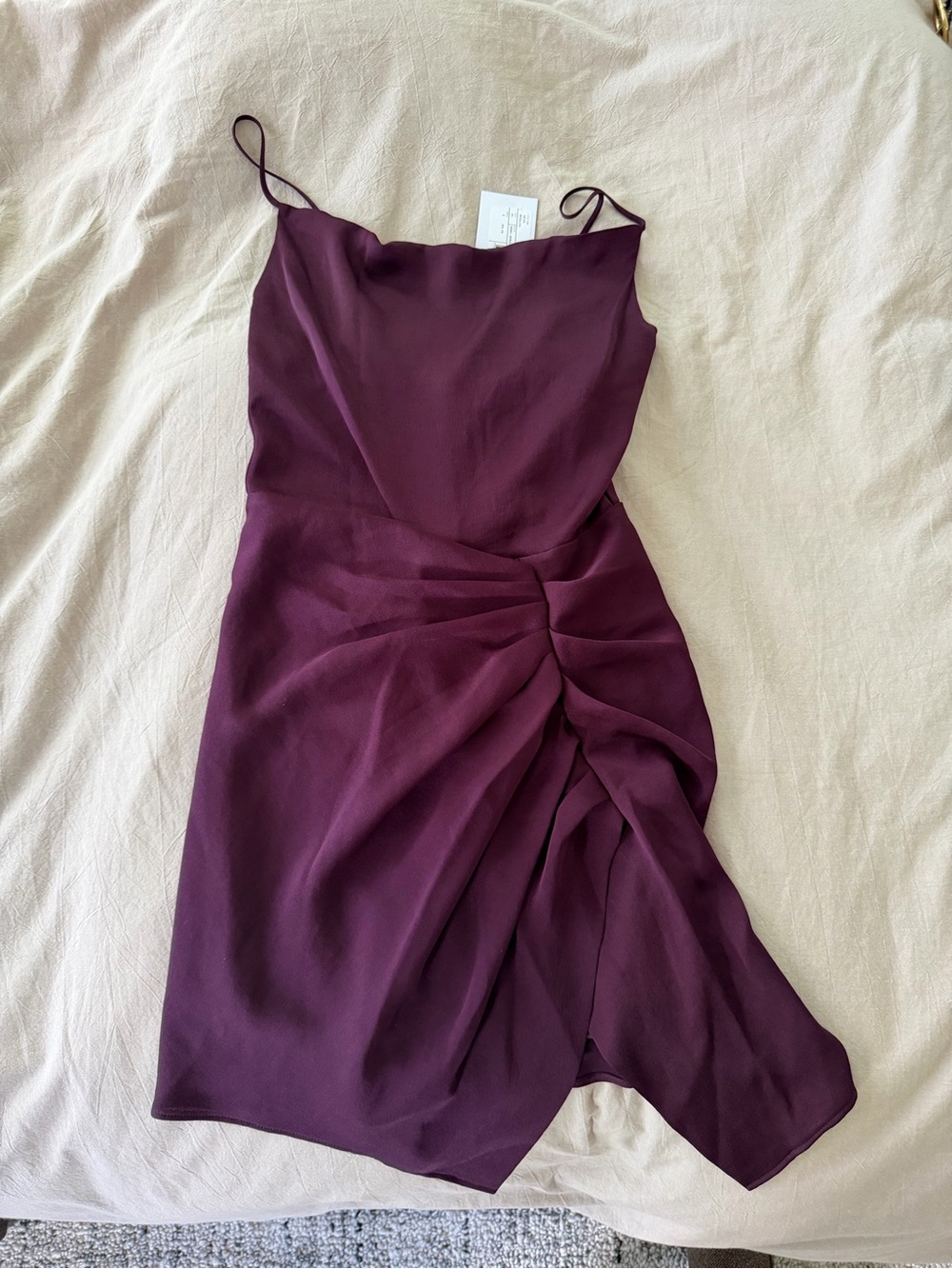 IRO Plum Ruched Slip Dress size 34/S NWT
